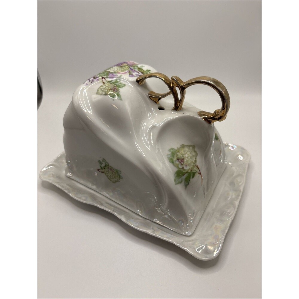 Antique Victoria Austria Cheese/Butter Dish with Lid
